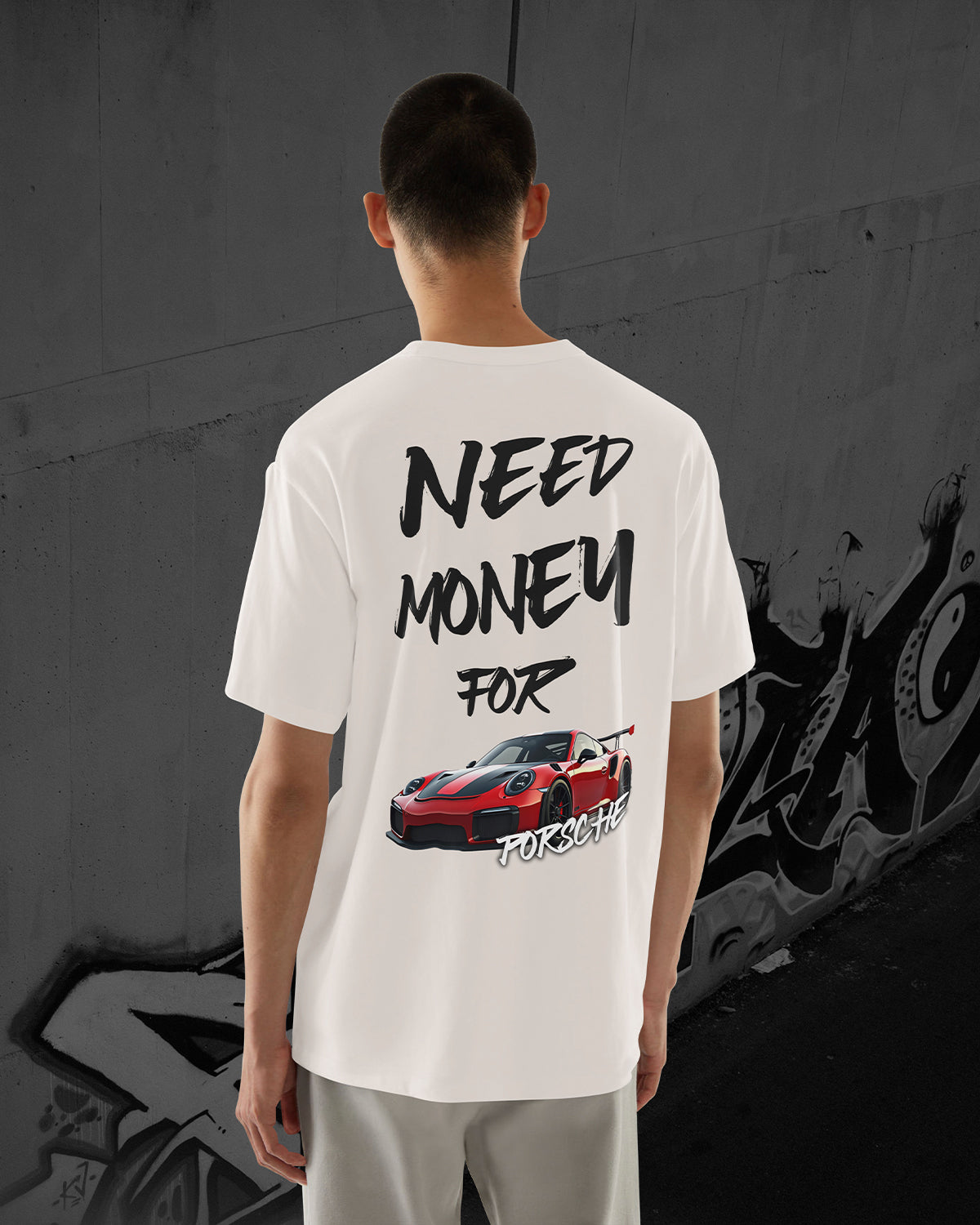 NEED MONEY FOR PORSCHE - Oversized T-Shirt