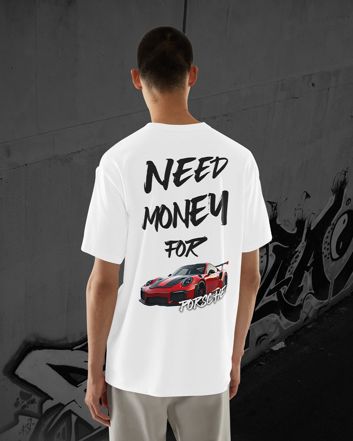 NEED MONEY FOR PORSCHE - Oversized T-Shirt