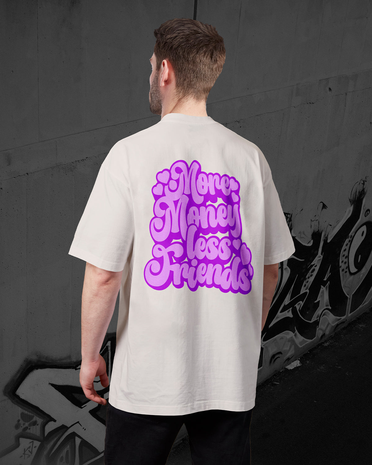 RESULTRA MORE MONEY LESS FRIENDS - Oversized T-Shirt