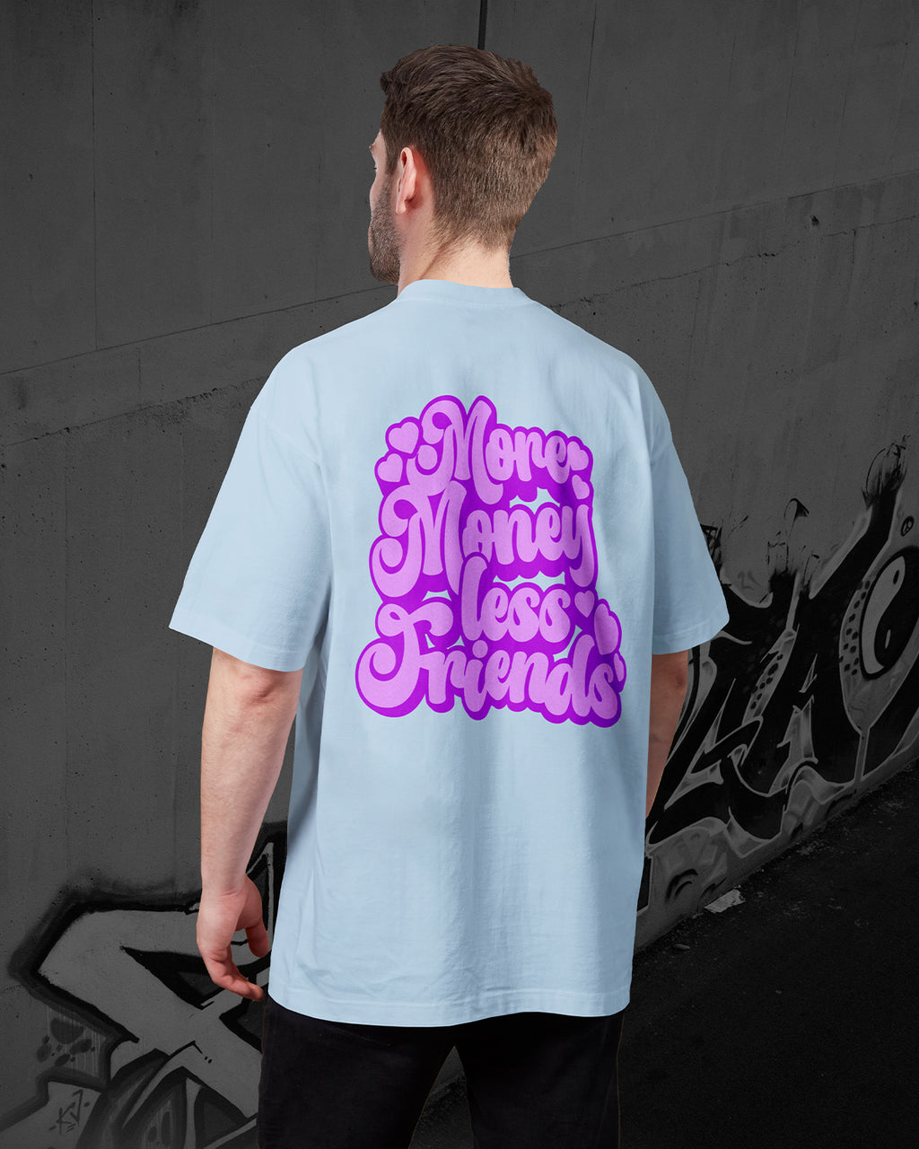 RESULTRA MORE MONEY LESS FRIENDS - Oversized T-Shirt