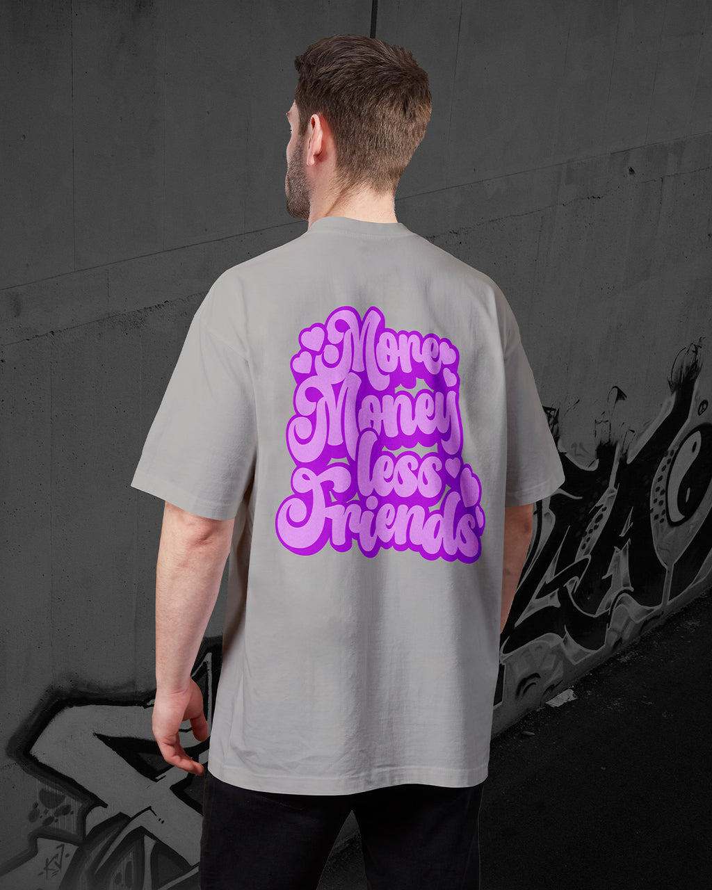 RESULTRA MORE MONEY LESS FRIENDS - Oversized T-Shirt