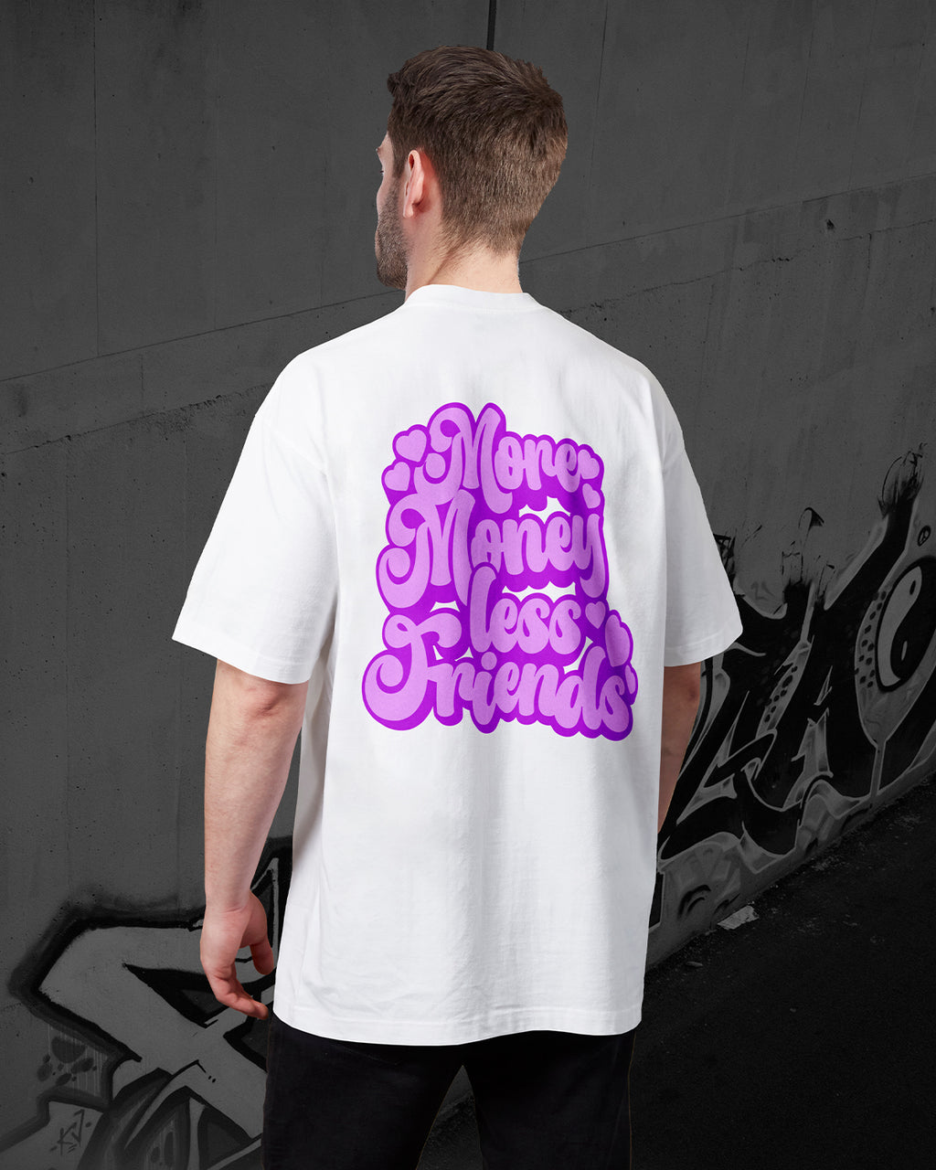RESULTRA MORE MONEY LESS FRIENDS - Oversized T-Shirt